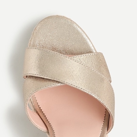 NEW JCrew Jute Metallic Wedge Sandals - Picture 3 of 8